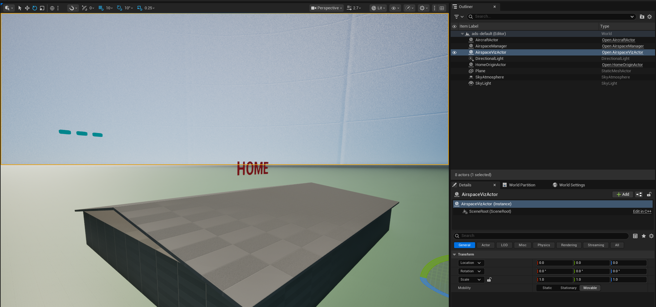 The Unreal Engine 5 aircraft visualization